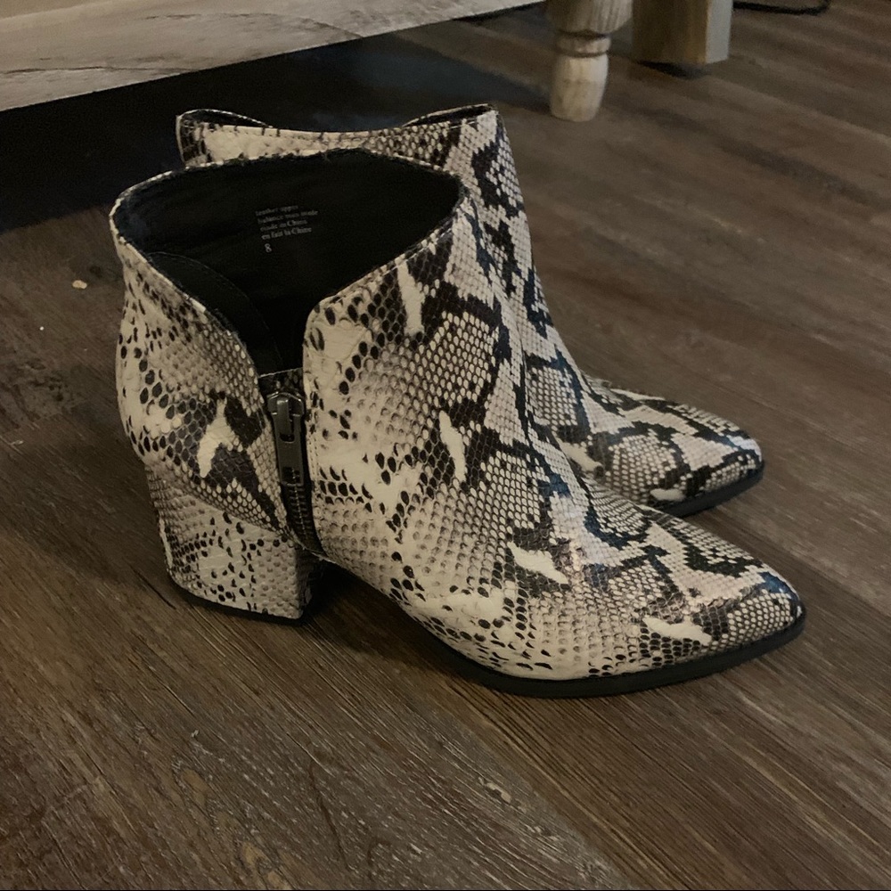 Seychelles snakeskin booties